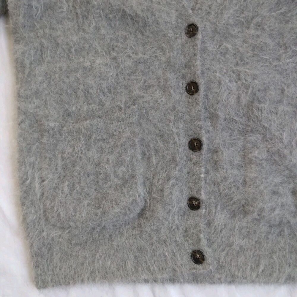 J. Crew Alpaca Blend Cardigan Gray Oversized Preppy Cabincore Women's Size L - Picture 6 of 16